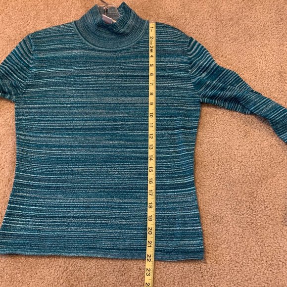 2/$20 - Teal Blue Marled look Mock Turtleneck Sweater - Picture 6 of 6